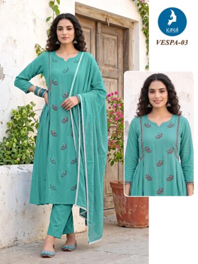 KAYA VESPA THREE PIECE ANARKALI SET IN WHOLESALE