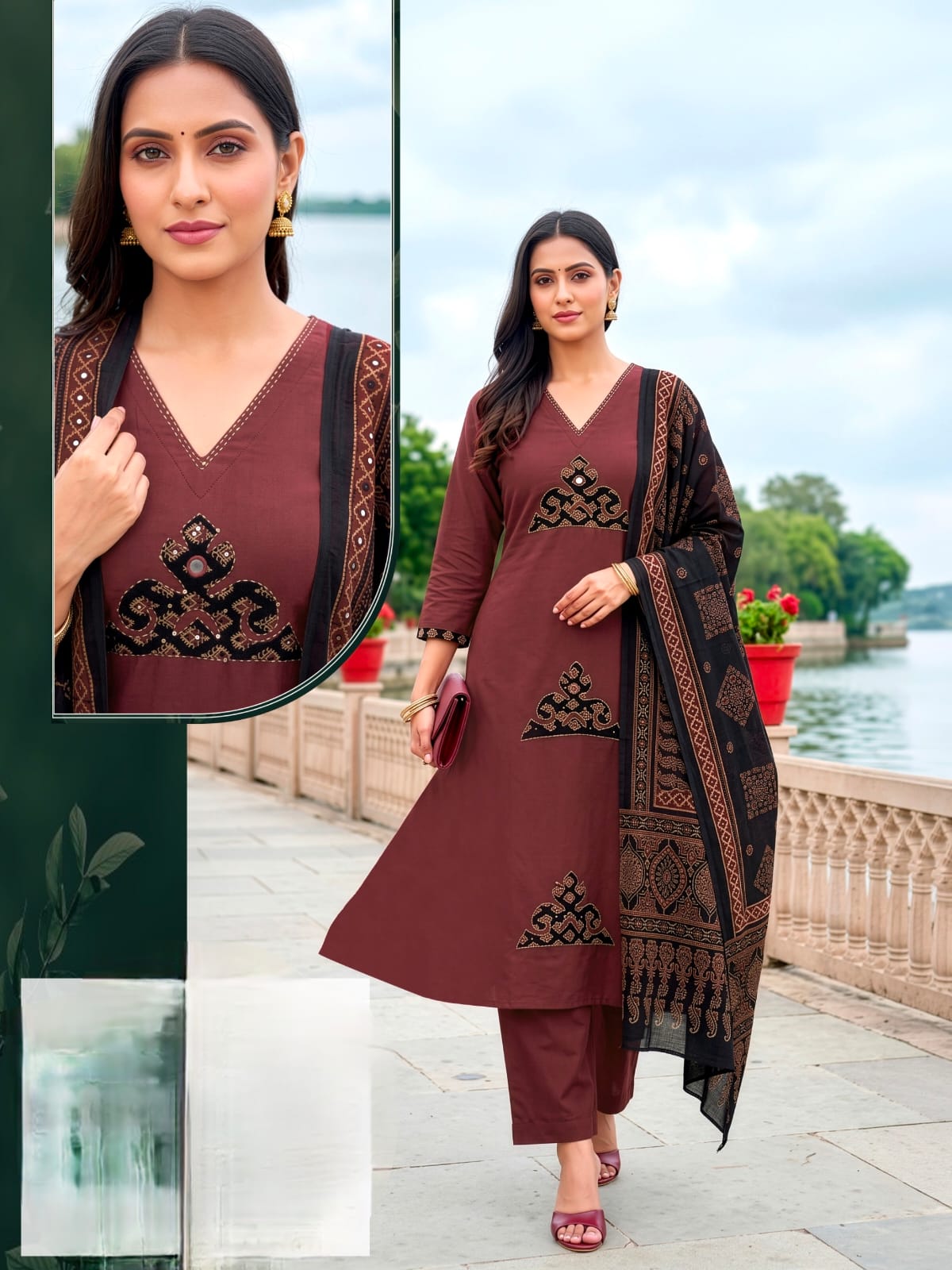 LATEST DHABU COTTON THREE PIECE IN WHOLESALE