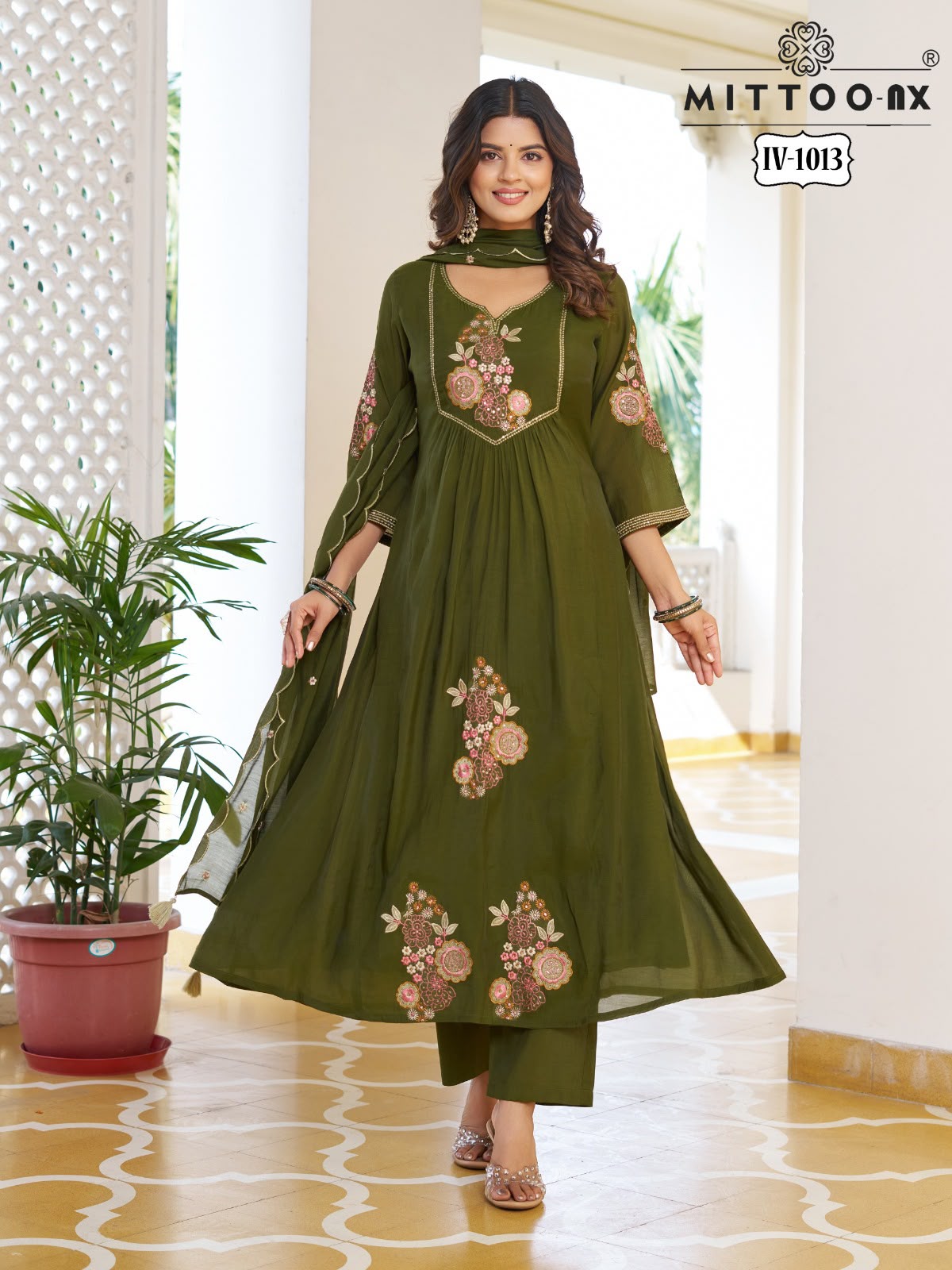 MITTOO NX IV 1013 & 1083 FANCY THREE PIECE KURTI