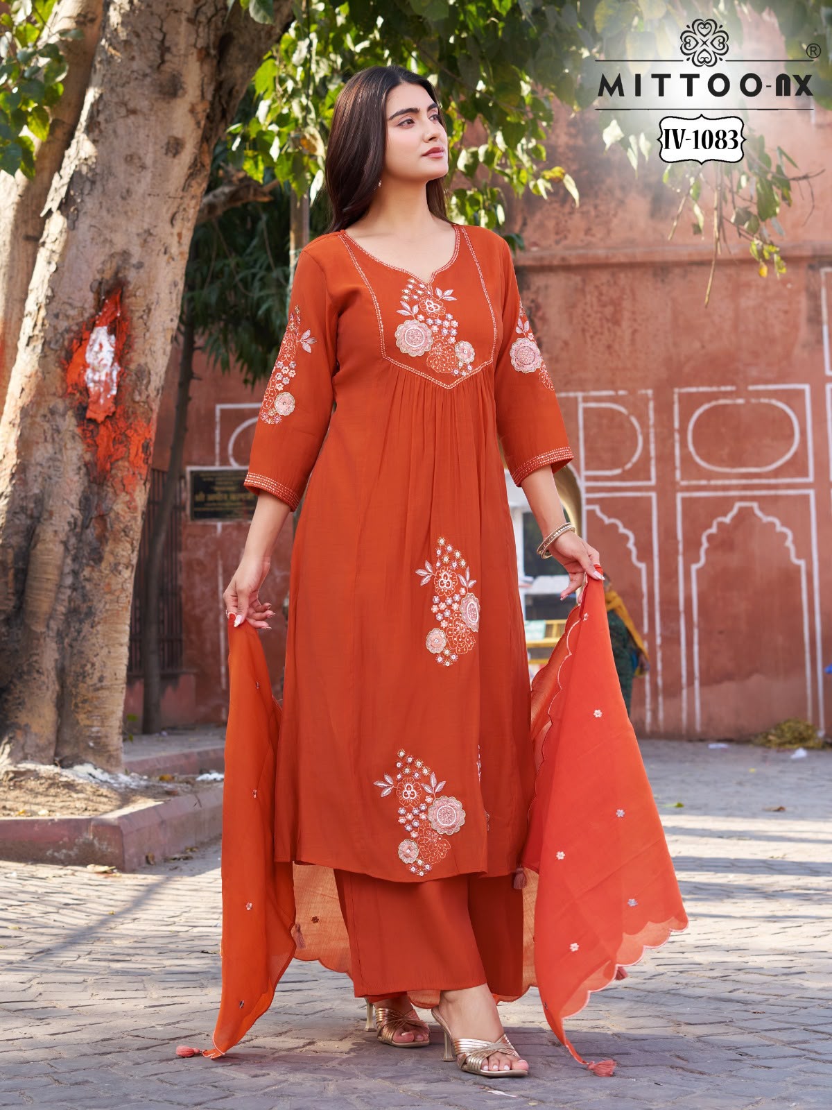 MITTOO NX IV 1013 & 1083 FANCY THREE PIECE KURTI