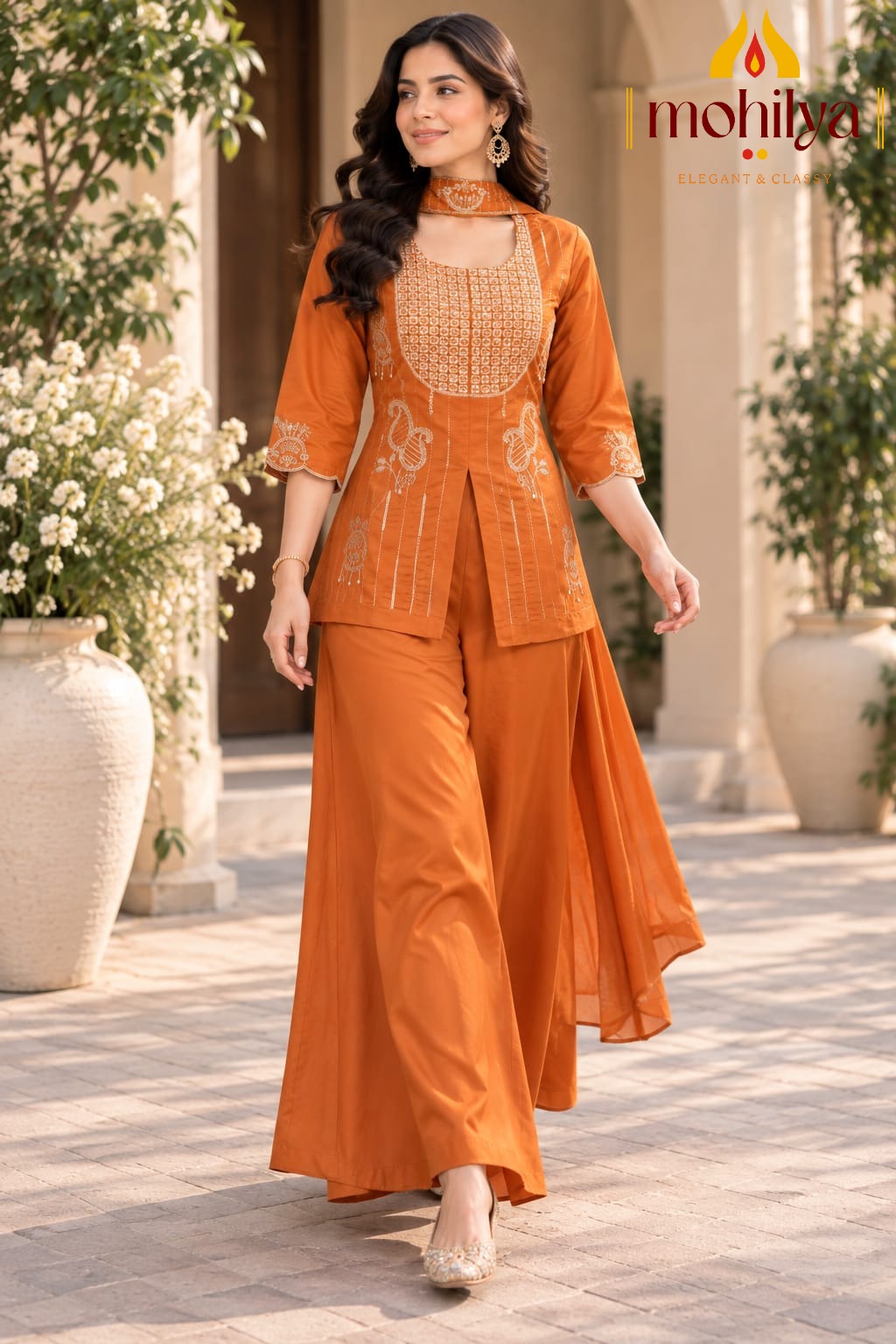 MOHILYA 1003 ROMAN SHIMMER INDO WESTERN SET