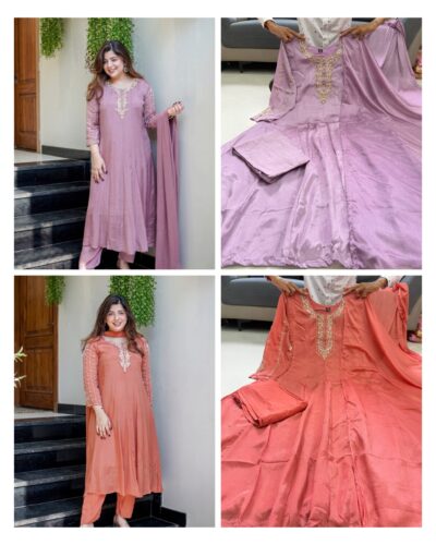 MT GANGA DESIGNER ANARKALI GOWN THREE PIECE