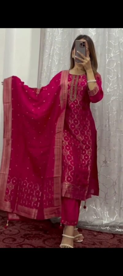 MT PRETTY BANARASI SILK KURTI IN WHOLESALE