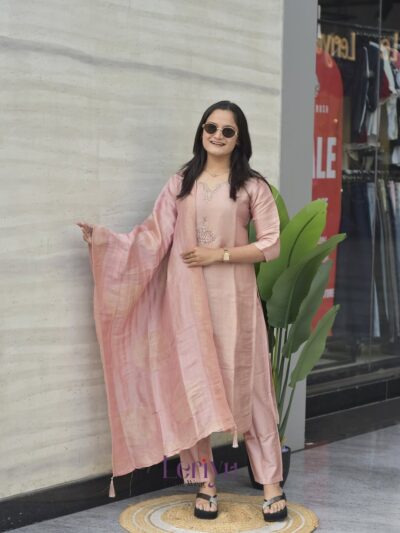 MT RADHA PURE BANARASI SILK THREE PIECE SET