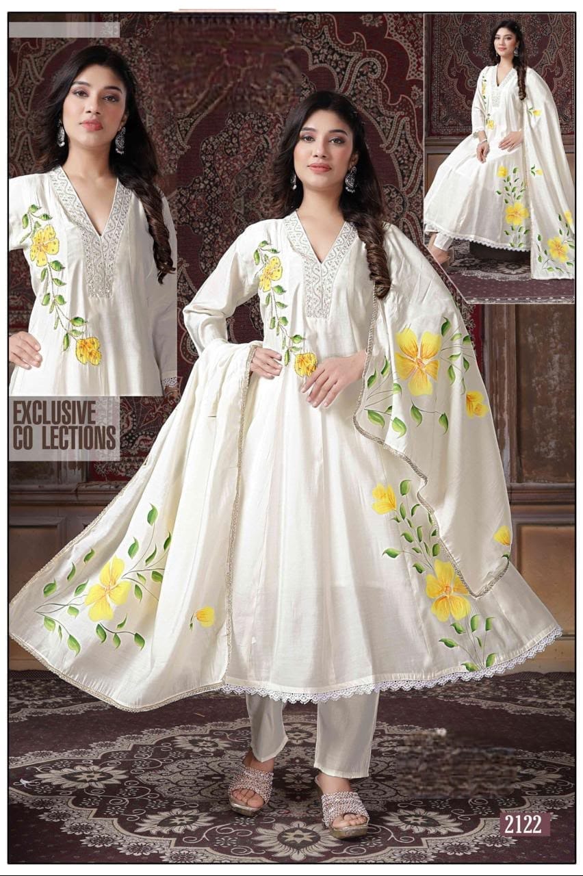 MULL CHANDERI BIG SIZE THREE PIECE COLLECTION