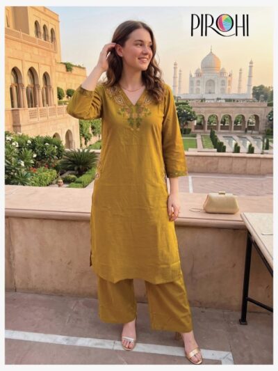 PIROHI MADHU COTTON EMBROIDERY TWO PIECE SET