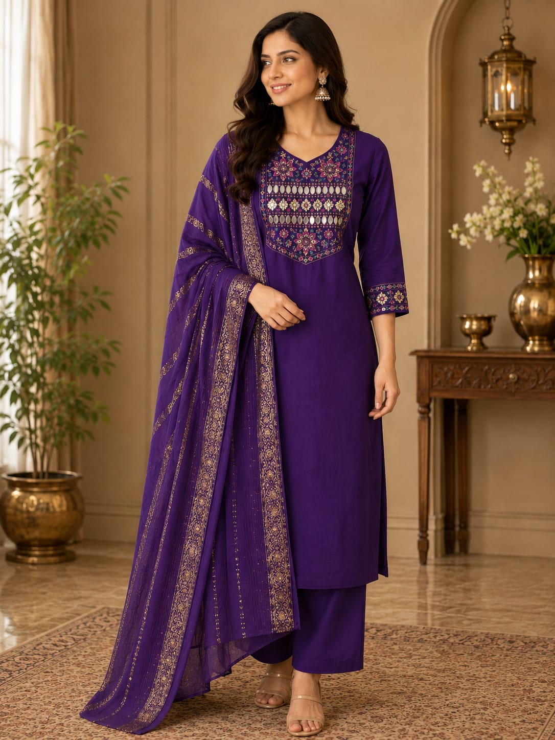 SJ HEAVY WORK THREE PIECE READYMADE COLLECTION