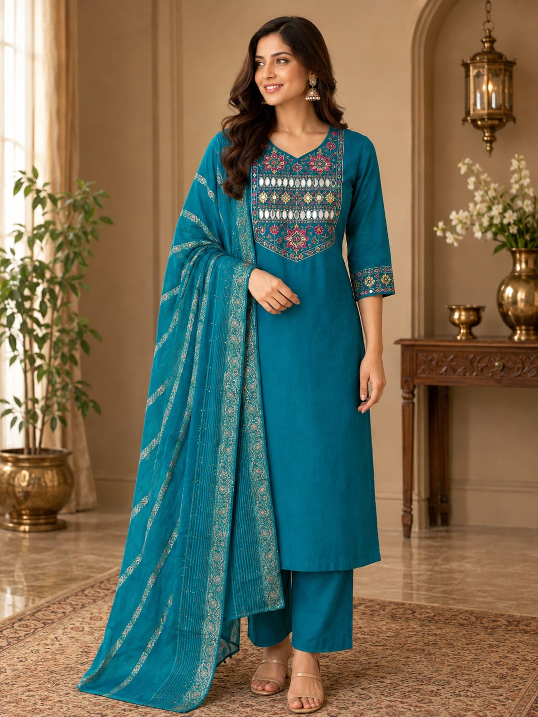 SJ HEAVY WORK THREE PIECE READYMADE COLLECTION
