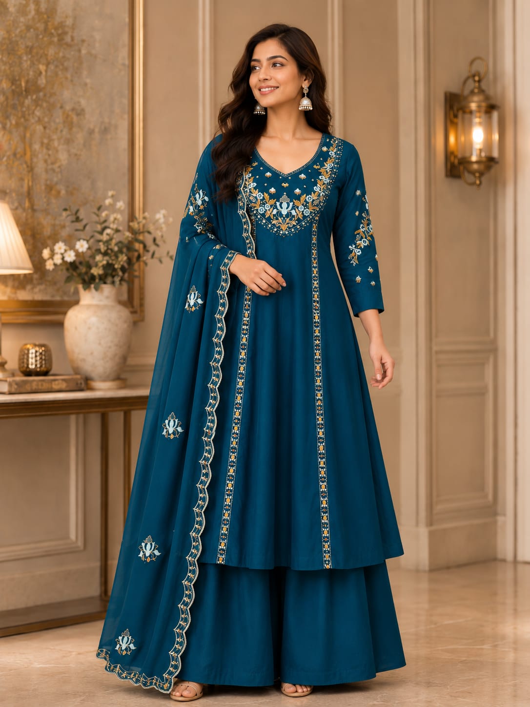 SJ ROMAN SILK FANCY GOWN IN WHOLESALE PRICE