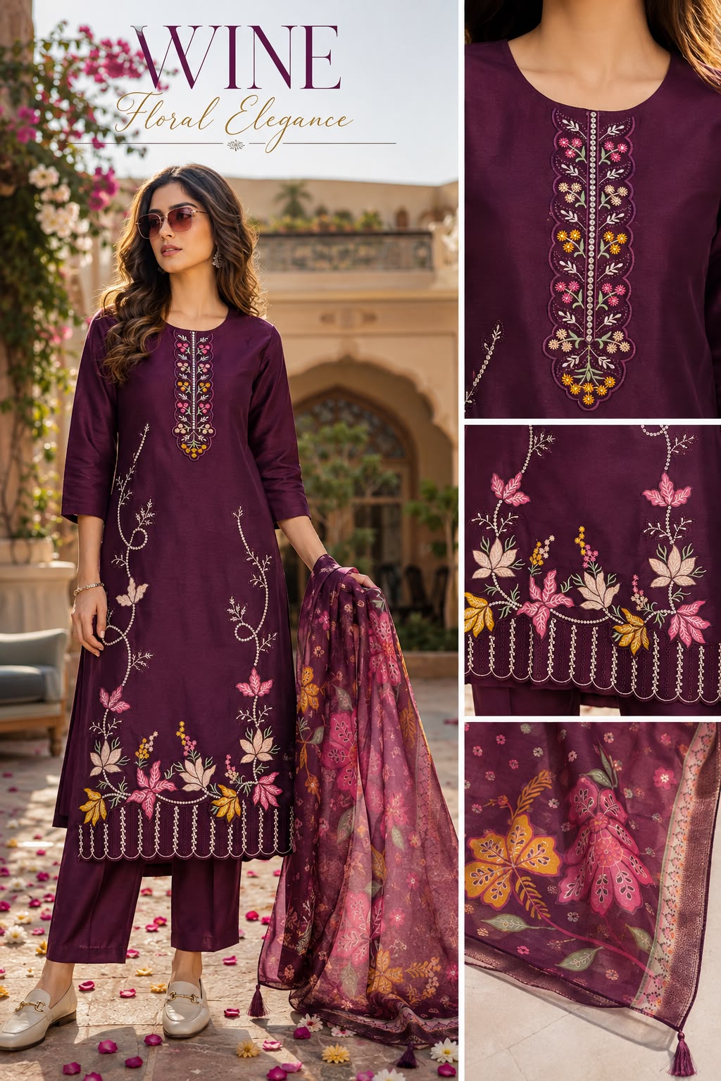 SOFTY SILK FANCY THREE PIECE SET COMBO WHOLESALE