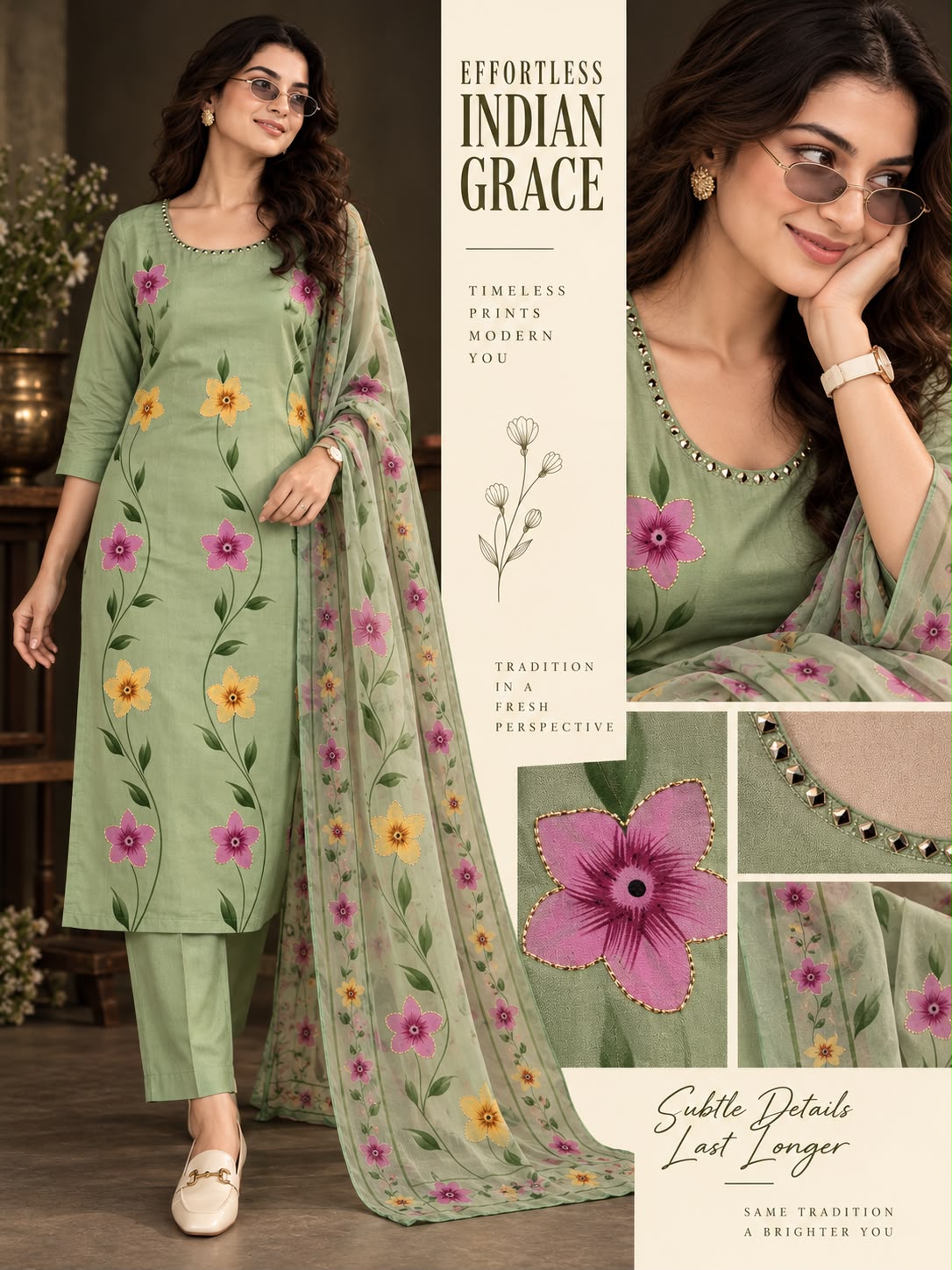 SOFTY SILK PRINTED THREE PIECE SET IN WHOLESALE