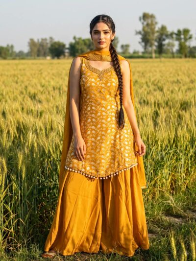 SS 1995 CHANDERI JACQUARD WESTERN WEAR SET