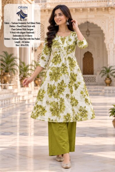VCD VARTICAN FOIL PRINTED FROCK STYLE CO ORD SET