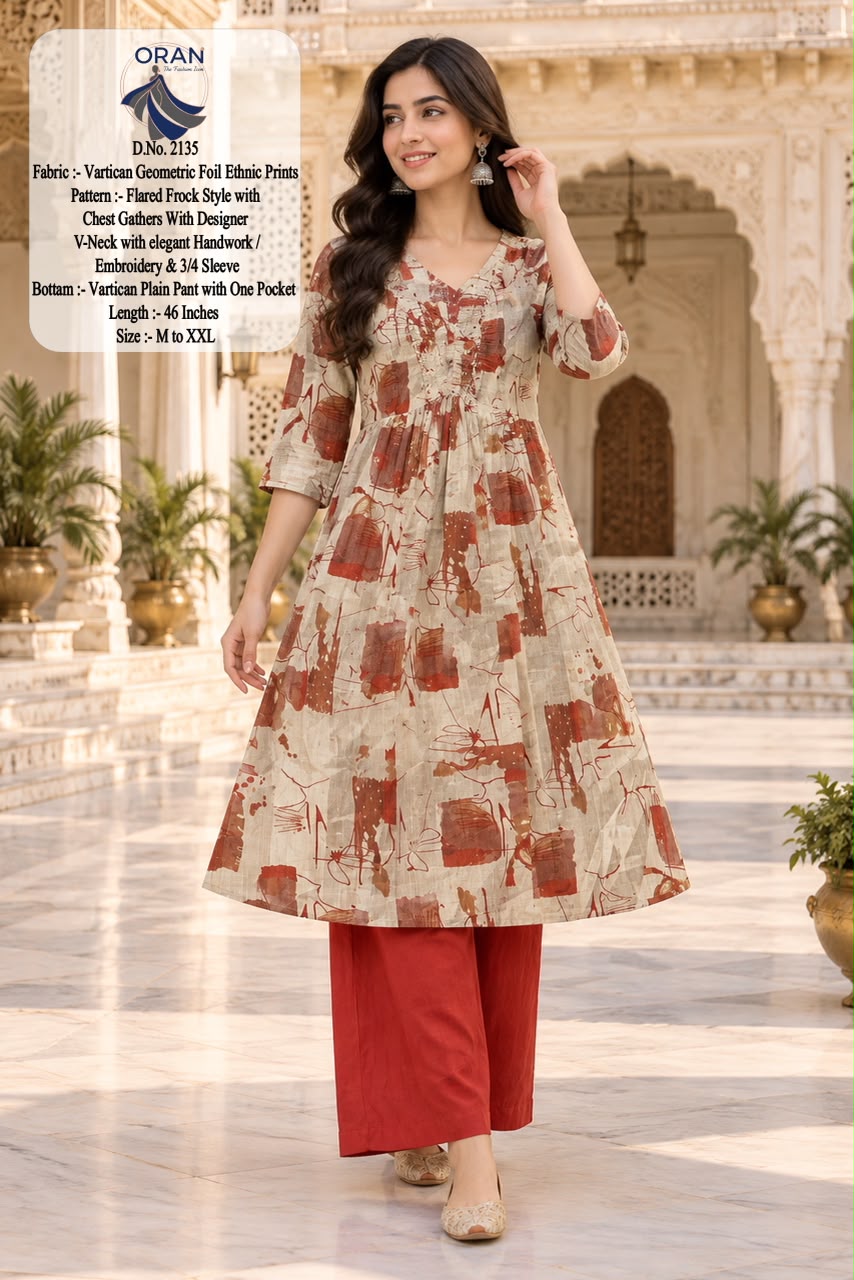 VCD VARTICAN FOIL PRINTED FROCK STYLE CO ORD SET