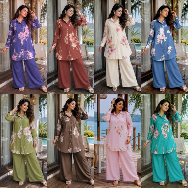 VF 249 PRINTED SILK CO ORD SET IN WHOLESALE