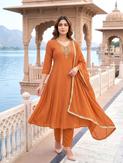 VK MUL CHANDERI READYMADE SALWAR IN WHOLESALE
