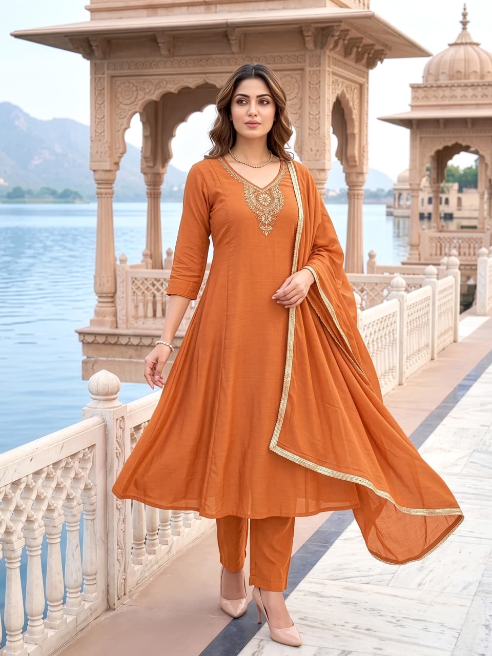 VK MUL CHANDERI READYMADE SALWAR IN WHOLESALE