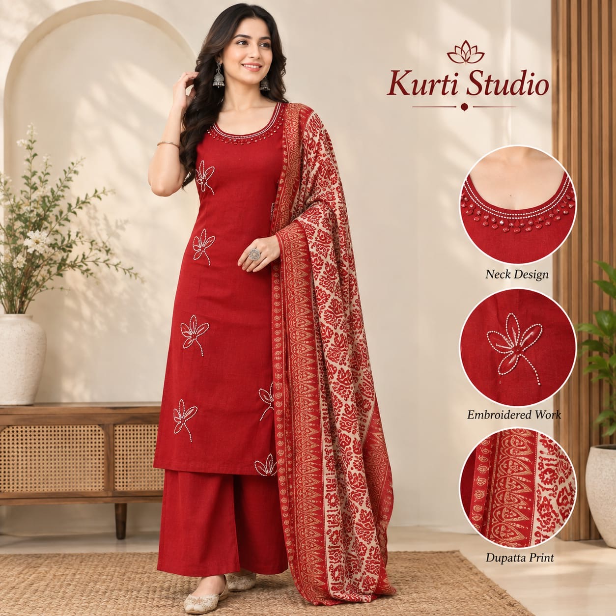 VK VERTICAN PRINTED THREE PIECE SET IN WHOLESALE