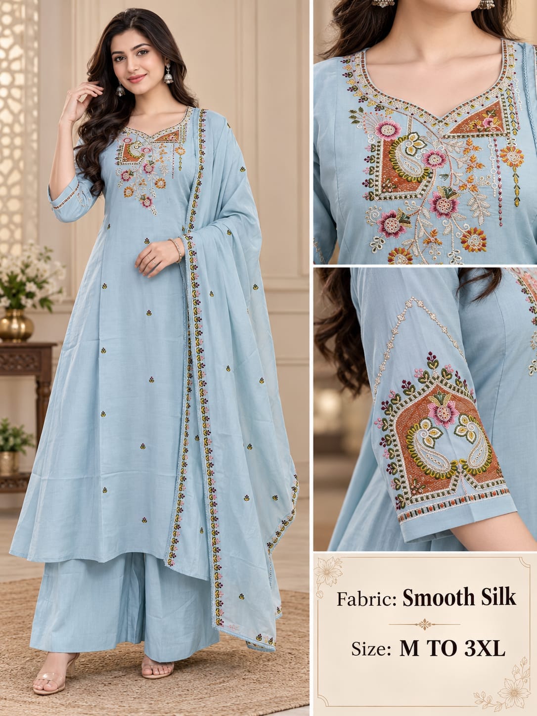 VKF SOFT SILK THREE PIECE PLAZA PAIR SET IN WHOLESALE