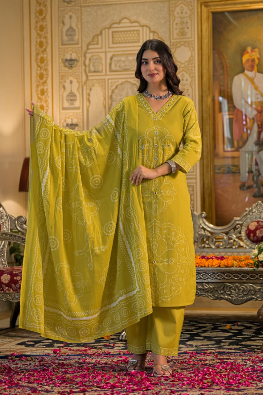 VOUCH COTTON EMBROIDERED THREE PIECE WHOLESALE