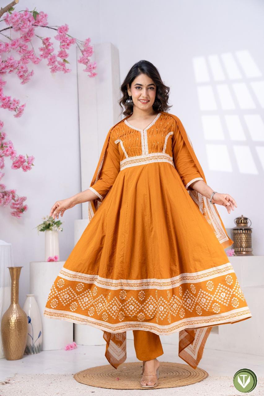 VRISHA 3095 JAIPURI COTTON THREE PIECE SET WHOLESALE