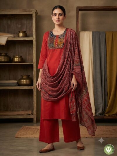 VRISHA 3096 DHABU COTTON PRINTED THREE PIECE