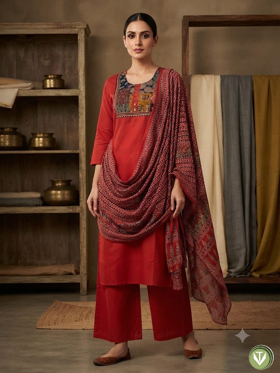 VRISHA 3096 DHABU COTTON PRINTED THREE PIECE