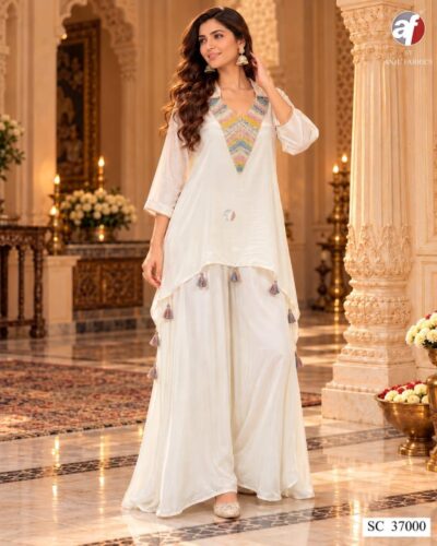 ANJU FABRICS 37002 NATURAL CREPE THREE PIECE SET