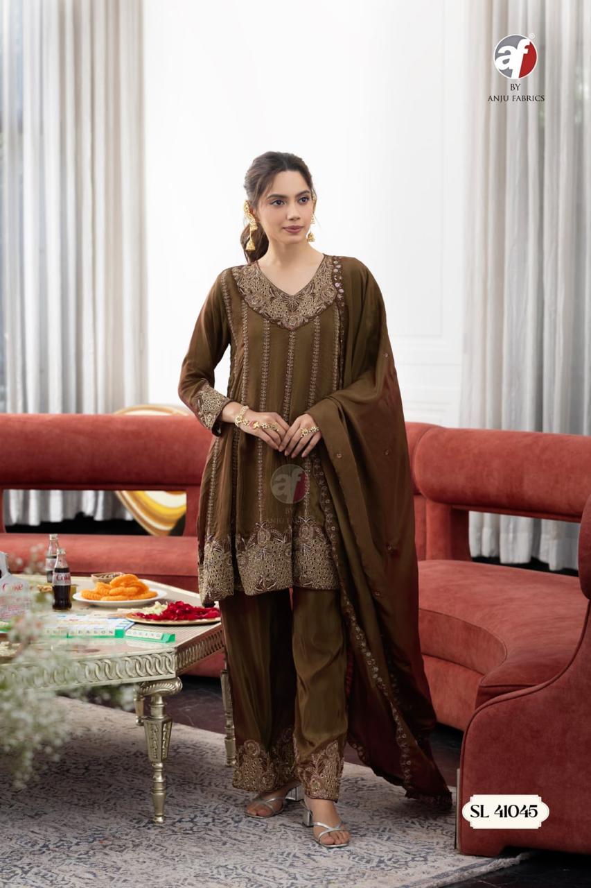 ANJU FABRICS 41045 FANCY DESIGNER THREE PIECE WHOLESALE