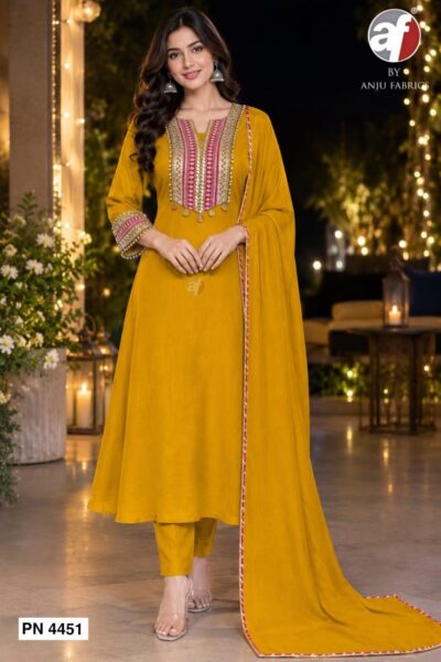 ANJU FABRICS 4450 TO 4453 NATURAL CREPE THREE PIECE