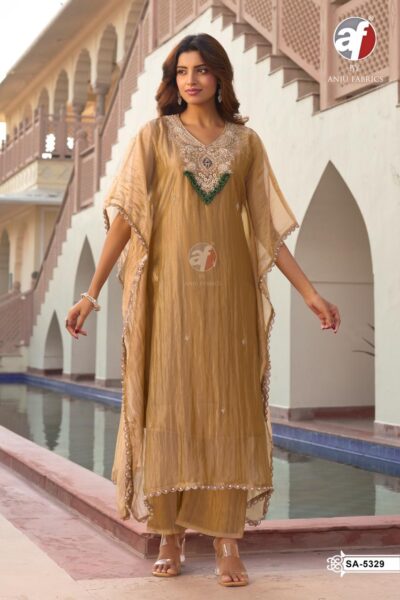 ANJU FABRICS 5329 TISSUE ORGANZA KAFTAN WHOLESALE