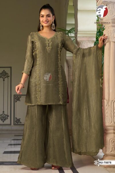ANJU FABRICS 75075 TISSUE ORGANZA READYMADE SUIT