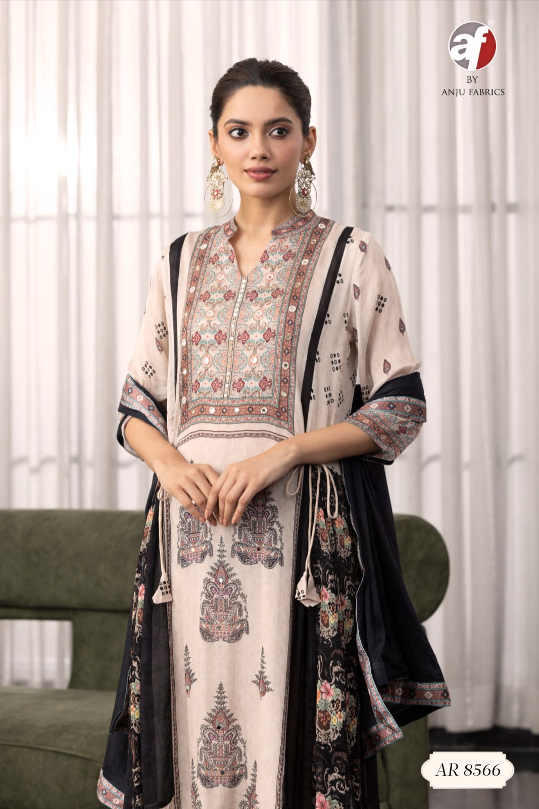 ANJU FABRICS 8566 PURE CHIFFON THREE PIECE WHOLESALE