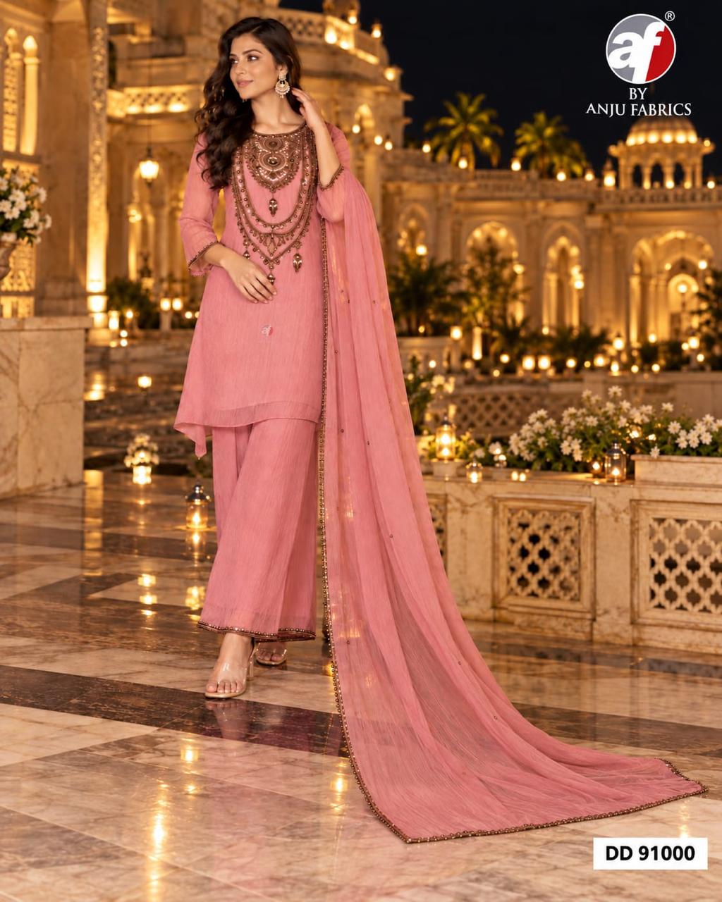 ANJU FABRICS DD 91000 PAPER SILK THREE PIECE SET