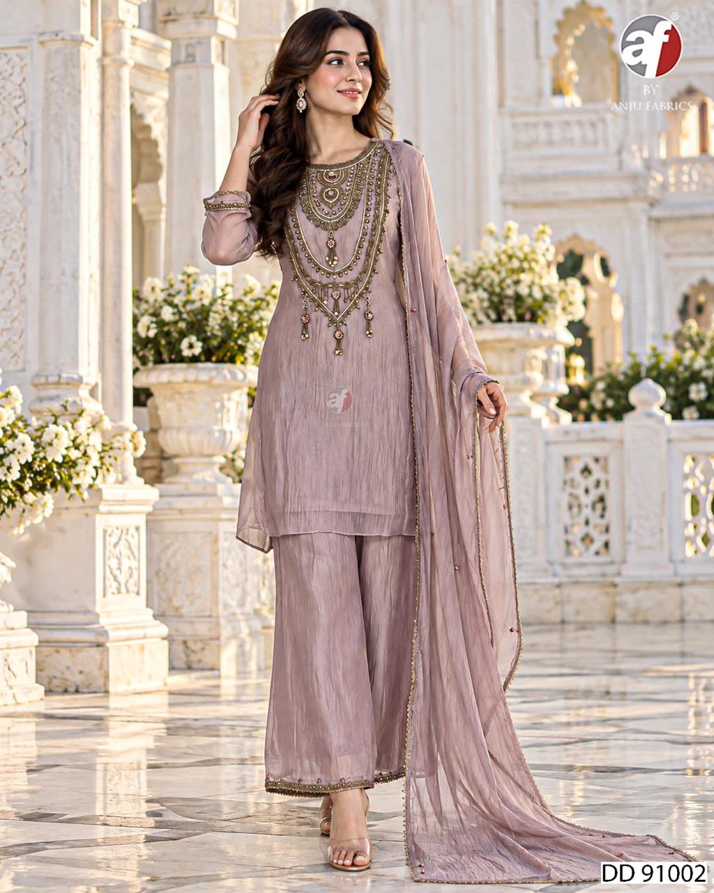 ANJU FABRICS DD 91000 PAPER SILK THREE PIECE SET