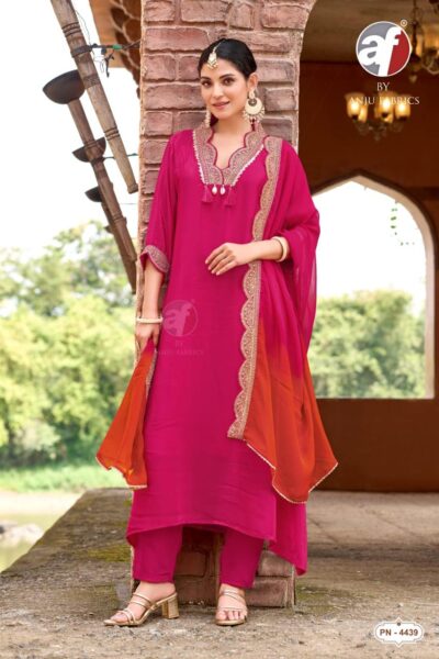 ANJU PN 4440 PURE NATURAL CREPE THREE PIECE SET