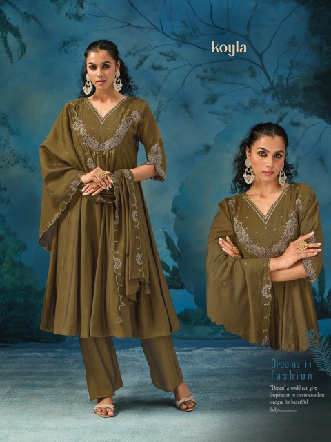 AT KOYLA MULL COTTON HANDWORK THREE PIECE WHOLESALE
