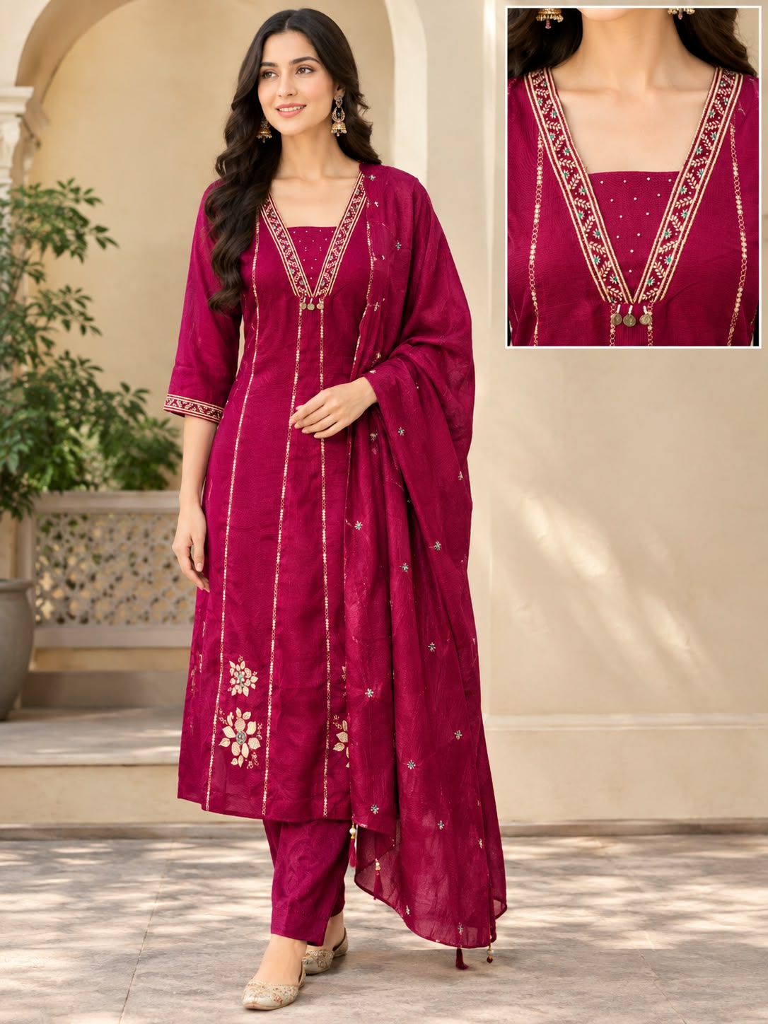 CORAL SILK THREE PIECE ROUND PLAZA PAIR WHOLESALE