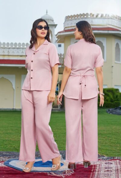 DESIGNER DENIM SILK PREMIUM CO ORD SET WHOLESALE