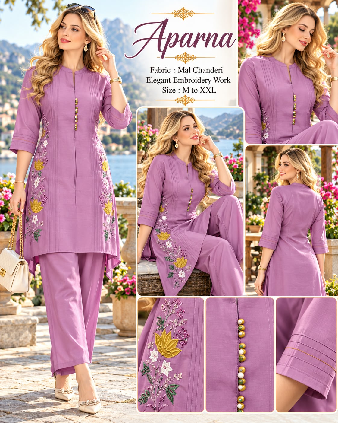 DESIGNER HANDWORK CO ORD SET IN WHOLESALE PRICE