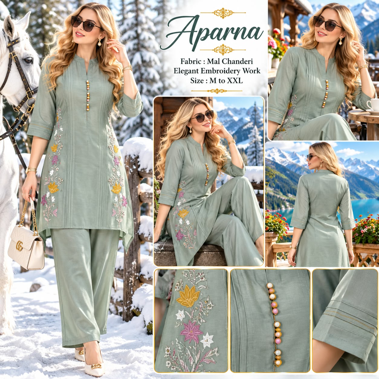 DESIGNER HANDWORK CO ORD SET IN WHOLESALE PRICE