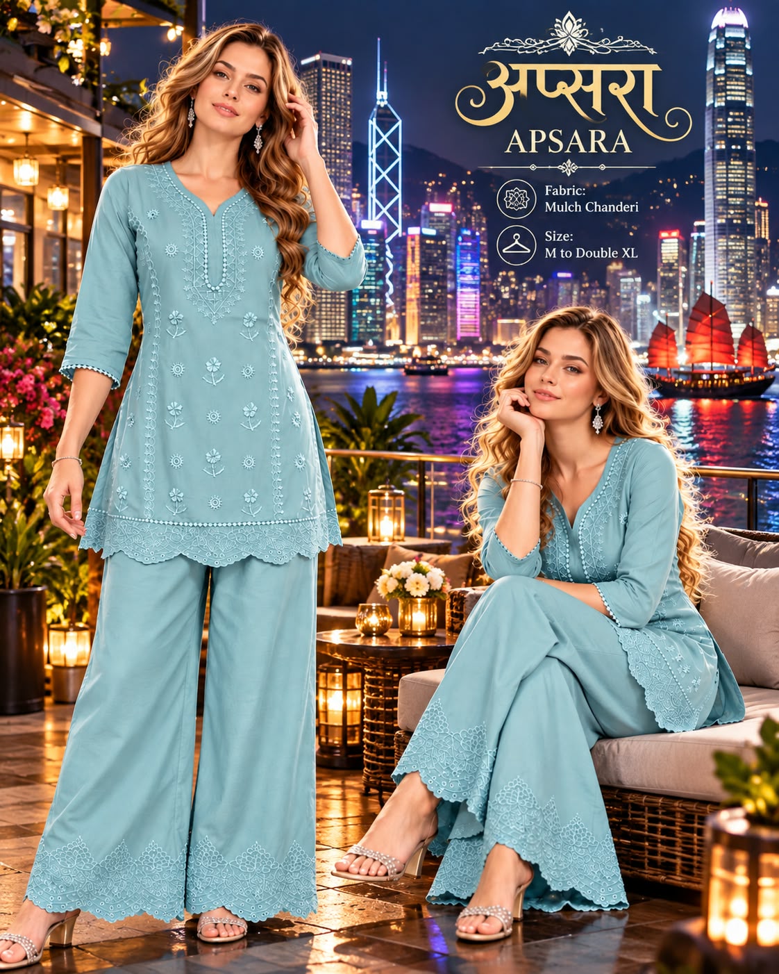 DESIGNER HEAVY WORK CO ORD SET IN WHOLESALE