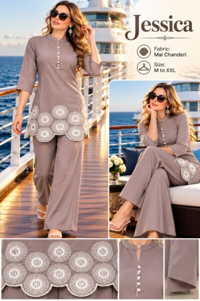 DESIGNER HEAVY WORK CO ORD SET WHOLESALER
