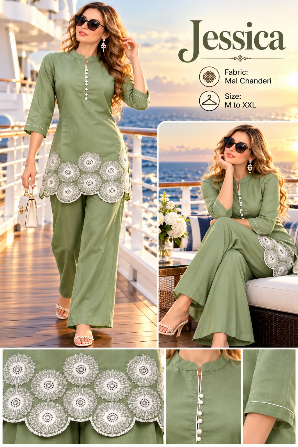 DESIGNER HEAVY WORK CO ORD SET WHOLESALER