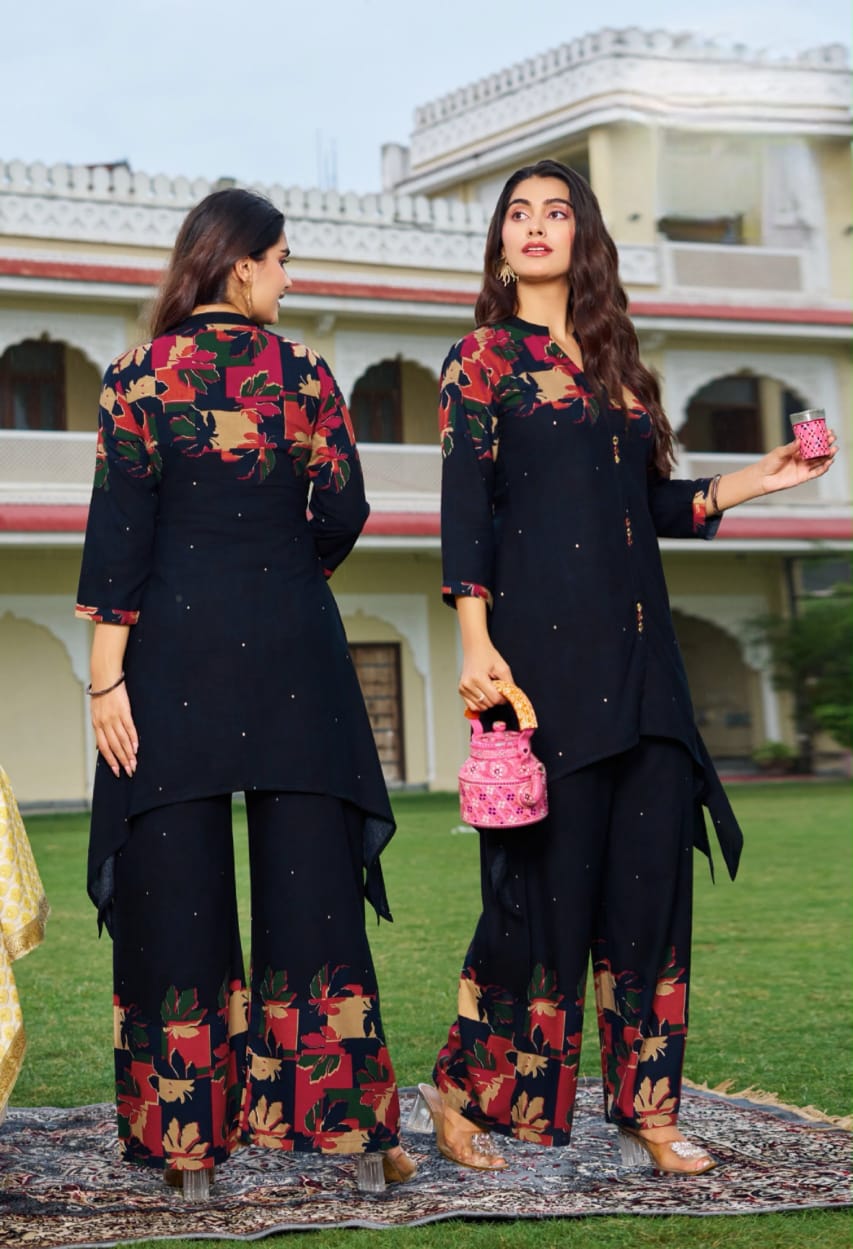 DESIGNER RAYON PREMIUM CO ORD SET IN WHOLESALE