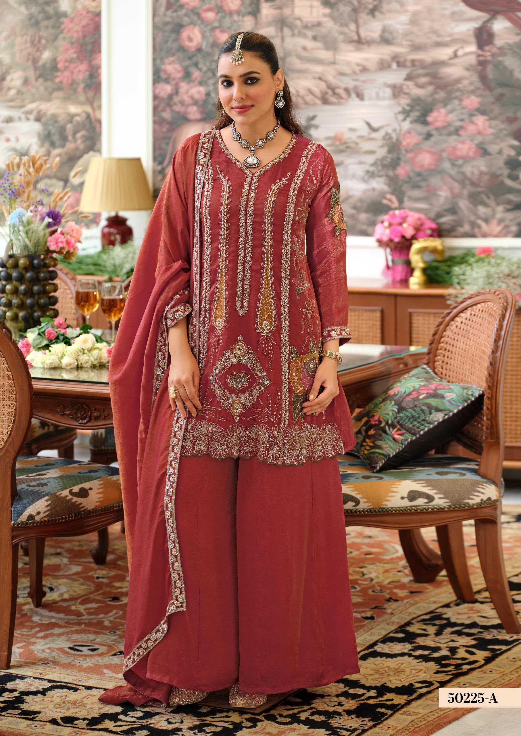 EL 50225 SIMAR BEATS EMBROIDERED THREE PIECE SET