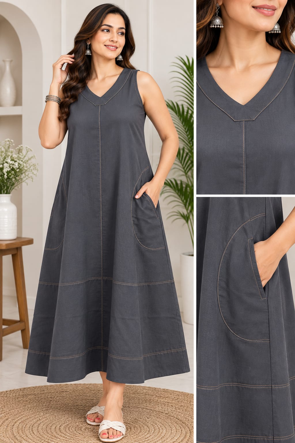 FANCY COTTON LONG GOWN COMBO IN WHOLESALE