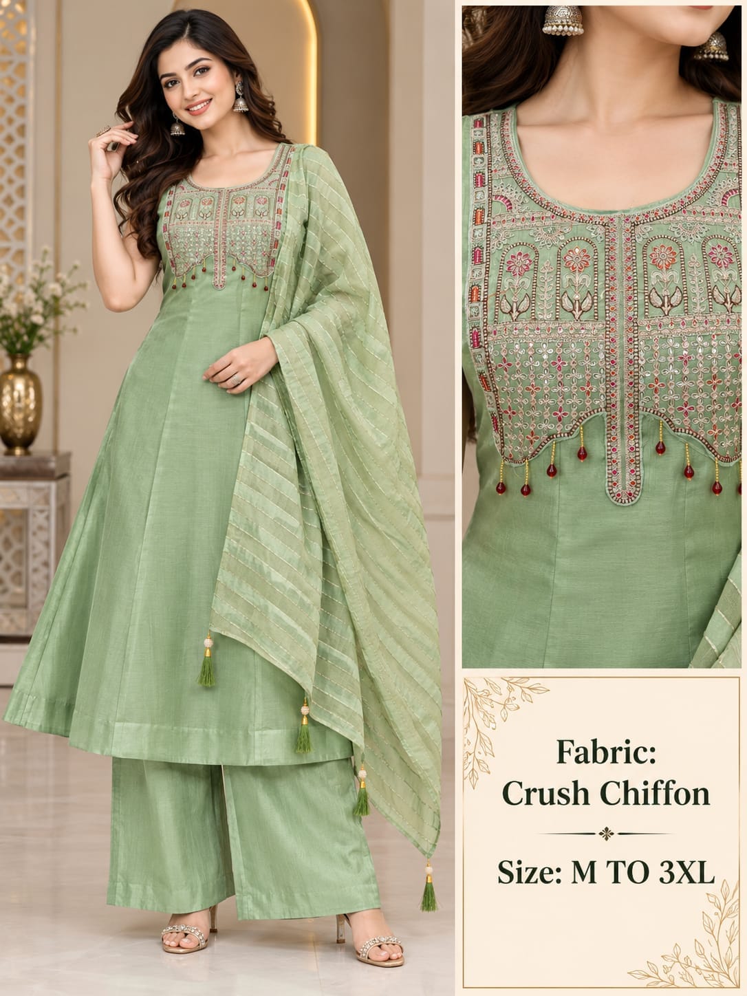 FANCY CRUSH CHIFFON READYMADE SALWAR IN WHOLESALE