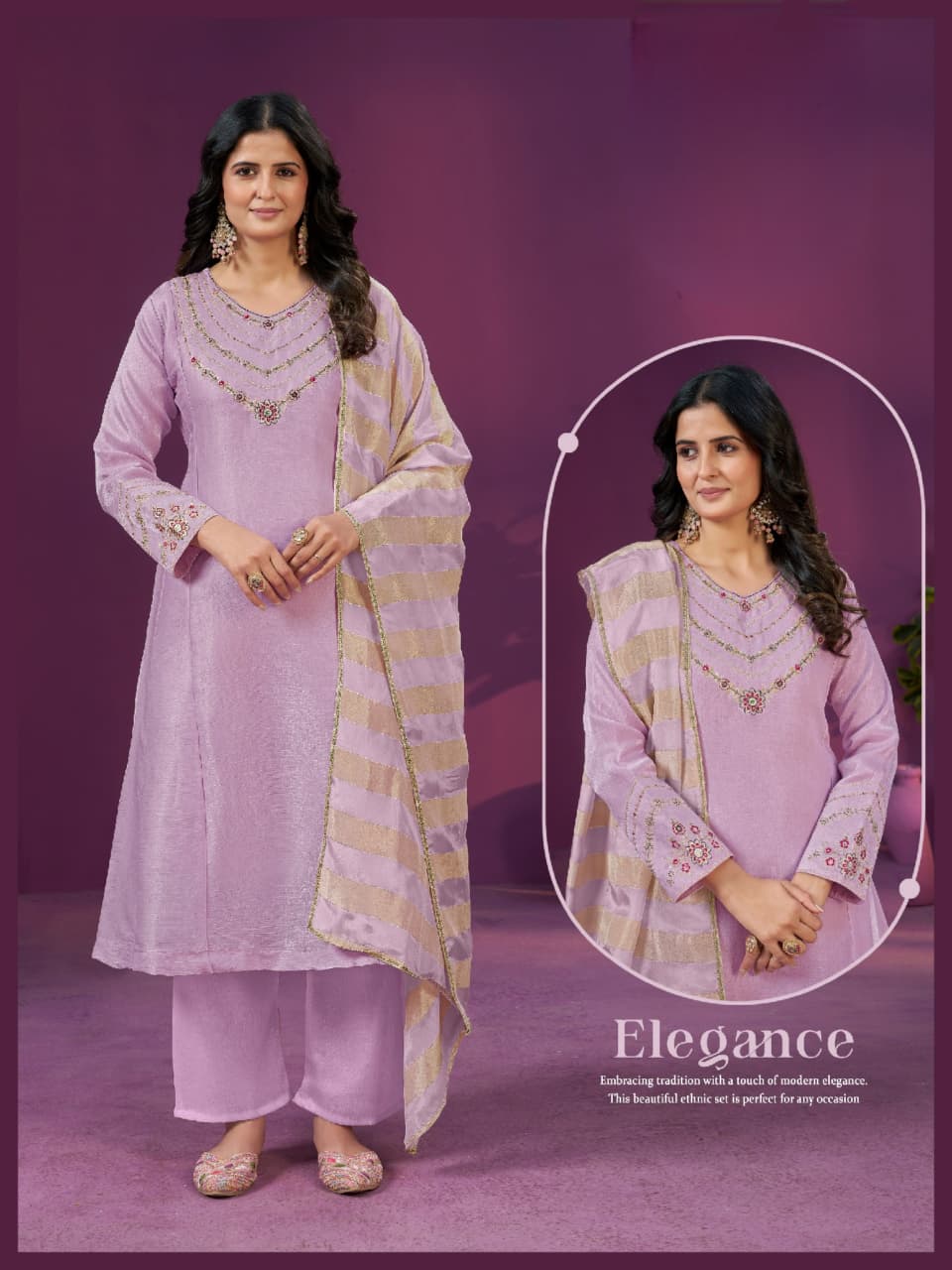 FF SATIN SILK THREE PIECE SET IN WHOLESALE PRICE