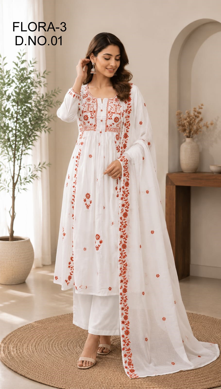 FLORA 3 FANCY COTTON FLAIR KALI THREE PIECE SET